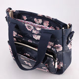 Floral Print Crossbody Bag Nylon Top-Handle Tote Women Handbag