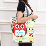 Characters Printed Canvas Tote Handbags Daily Use Canvas Shopping Bag