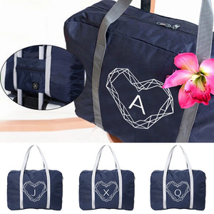 Foldable Travel Bags Diamond Letter Print Luggage Tote Handbag