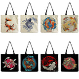 Foldable Travel Handbag Large Capacity Women's Shoulder Bag Chinese Style Koi