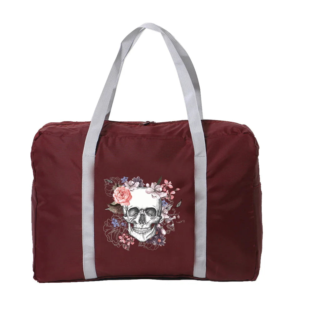 Large Capacity Folding Travel Bag Portable Foldable Print Luggage Lightweight