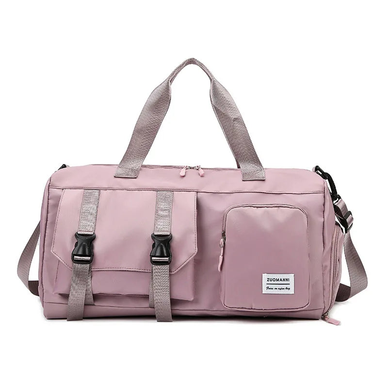 Large Capacity Folding Travel Bag with Dry and Wet Separation Pockets