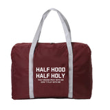 Large Capacity Folding Travel Bags Text Print Luggage Tote Handbag