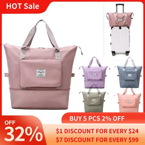 Large Capacity Folding Travel Luggage Waterproof Gym Bag Women Handle Handbag