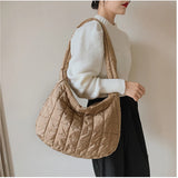 Large Capacity Green Women Shopping Bag High Cloth Shoulder Bags Winter Style