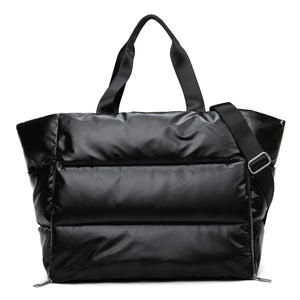 Large Gym Bag Winter Cotton Feather Down Shoulder Bag