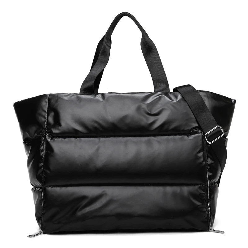 Large Gym Bag Winter Cotton Feather Down Shoulder Bag
