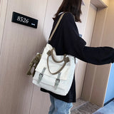 Large Capacity Women's Canvas Shoulder Bag Lightweight Messenger Bag