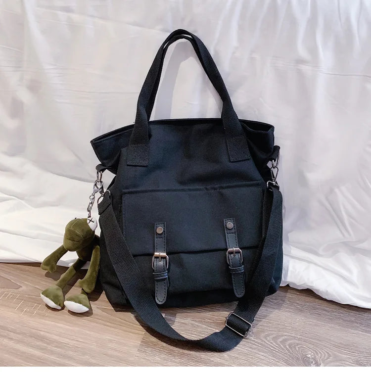 Large Capacity Women's Canvas Shoulder Bag Lightweight Messenger Bag