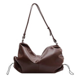 Large Capacity PU Leather Shoulder Bag French Messenger Tote Bag