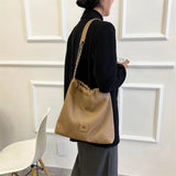 Western Style Shoulder Bags Texture Chains Large Capacity Handbag
