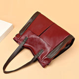 Large Capacity Soft Leather Bucket Bag Crossbody Tote Satchel Handbag