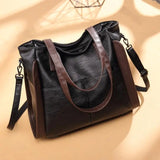 Large Capacity Women's Soft Leather Shoulder Bag Retro Tote Satchel Handbag