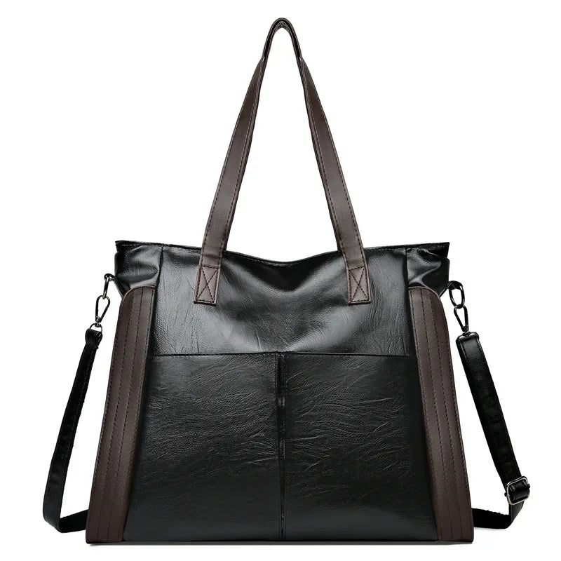 Large Capacity Soft Leather Bucket Bag Crossbody Tote Satchel Handbag