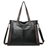 Large Capacity Soft Leather Bucket Bag Crossbody Tote Satchel Handbag