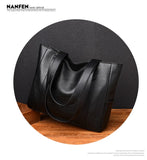 Large Capacity PU Leather Tote Bag Double Strap Shoulder Bag Casual Messenger
