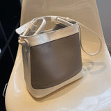 High Capacity Bucket Bag PU Leather Shoulder Bags