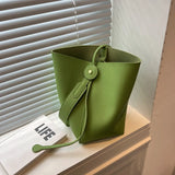 High Leather Shopping Bucket Bag For Women Handbags