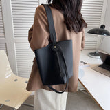High Leather Shopping Bucket Bag For Women Handbags
