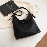 Large Capacity High Shoulder Bags Thick Chain Handbags PU Leather
