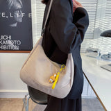 Large Capacity Hobo Shoulder Bag with Snowman Pendant Crossbody Bags for Women