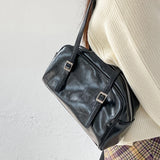 Large Capacity Green Tote Bag PU Leather Female Purse Handbag