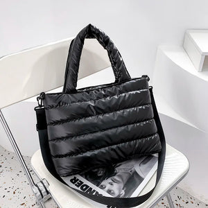 Large Capacity Women's Down Shoulder Bag Space Cotton Handbag