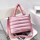 Large Capacity Women's Down Shoulder Bag Space Cotton Handbag