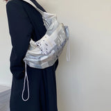 Large Capacity Ladies Drawstring Underarm Bags Women Canvas Shoulder Bag