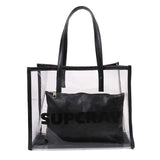 Casual Jelly Transparent Shoulder Bags Large Capacity Tote Handbags