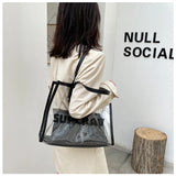 Casual Jelly Transparent Shoulder Bags Large Capacity Tote Handbags