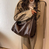 Large Capacity Vintage Leather Tote Bag for Women