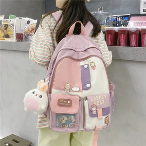 Large Capacity Ladies Travel Backpack Multi-pocket College Waterproof School Bag