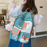 Large Capacity Ladies Travel Backpack Multi-pocket College Waterproof School Bag