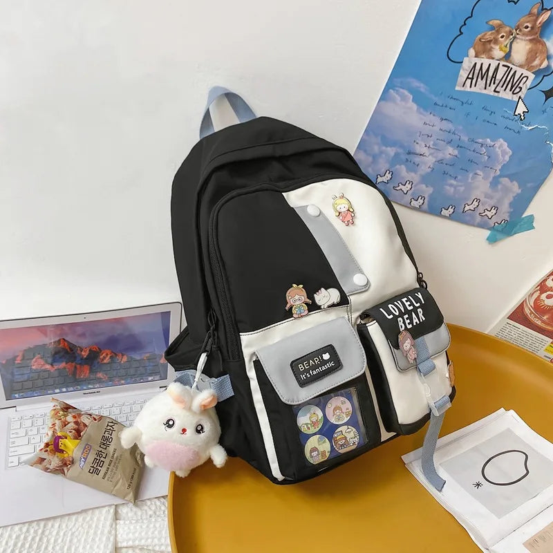 Large Capacity Ladies Travel Backpack Multi-pocket College Waterproof School Bag