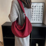 Large Capacity Lady Hobos Handbags Soft Nylon Plus Cotton Shoulder Bags