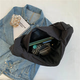 Large Capacity Lady Hobos Handbags Soft Nylon Plus Cotton Shoulder Bags