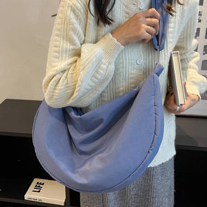 Large Capacity Lady Hobos Handbags Soft Nylon Plus Cotton Shoulder Bags