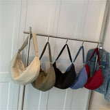 Large Capacity Lady Hobos Handbags Soft Nylon Plus Cotton Shoulder Bags