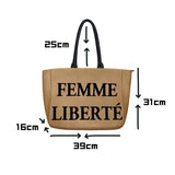 Large Capacity Lady Tote Bag Canvas Letters Shoulder Bag