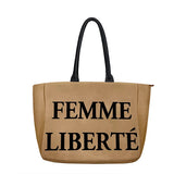 Large Capacity Lady Tote Bag Canvas Letters Shoulder Bag
