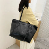 Large Capacity Leather Handbag For Women Big Shoulder Bags Wine Red