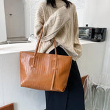 Large Capacity Leather Handbag For Women Big Shoulder Bags Wine Red
