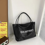 Large Capacity Letter PU Tote Bags for Women Street Travel Ladies Handbags