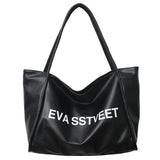 Large Capacity Letter PU Tote Bags for Women Street Travel Ladies Handbags