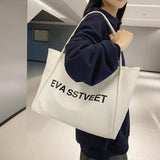 Large Capacity Letter PU Tote Bags for Women Street Travel Ladies Handbags