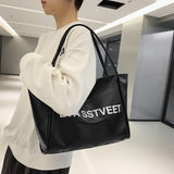 Large Capacity Letter PU Tote Bags for Women Street Travel Ladies Handbags