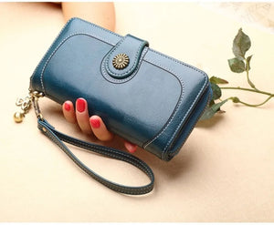 RFID Large Capacity Long Phone Wallet for Women with Zipper