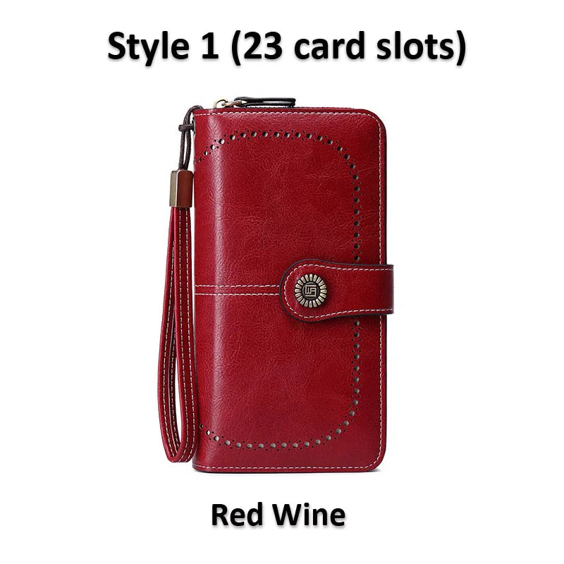 RFID Large Capacity Long Phone Wallet for Women with Zipper