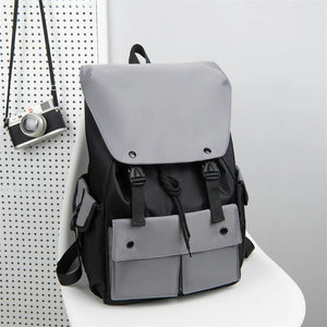 Large Capacity Men Backpack Laptop 15.6 Inch Water Proof Oxford Gray